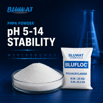 買う PHPA粉末 部分加水分解ポリアクリルアミド 掘削泥水添加剤 pH範囲 5-14 有効 固形分 89% 以上 オンライン製造
