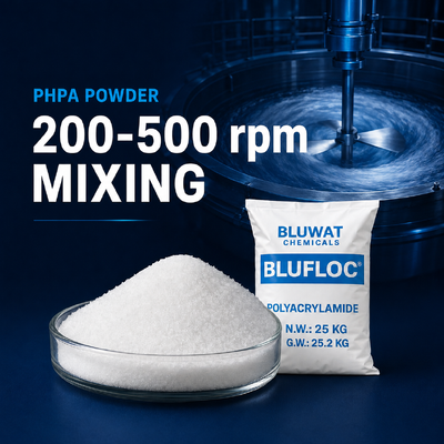 買う PHPA粉末を200-500 rpmで1時間水和させながら混合 オンライン製造